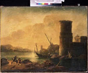 海の風景. サルヴァトール (サルヴァトーレ) ローザ (1615-1673) の絵画, キャンバスに油彩, イタリア美術 (ナポリ), バロック美術. M.Kroshitsky Art Museum、セヴァストポリ（ウクライナ）。 作： Salvator Rosa