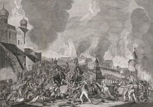 1812年9月15日のモスクワの火事 モスクワのフランス人、1812年から1823年まで。   作： Salvatore Cardelli