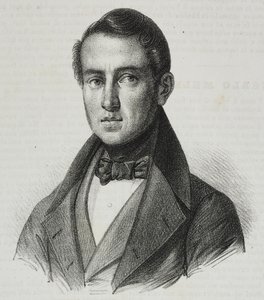 カルロ メレ (1792-1841) の肖像、ポリオラマ ピットレスコのサルヴァトーレ プーリア作リトグラフ、n 15、11 月 20 日
