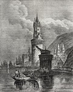 Vista de Andernach, Alemanha, litografia de Salvatore Puglia de Poliorama Pittoresco, n 45, 17 de junho 作： Salvatore Puglia