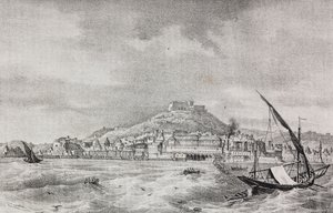 Vista de Nápoles do mar, Campania, Itália, litografia de Salvatore Puglia de Poliorama Pittoresco, n 2, 17 de agosto 作： Salvatore Puglia