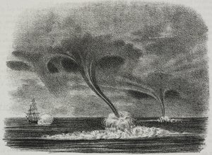 Waterspouts、Poliorama Pittoresco の Salvatore Puglia によるリトグラフ、n 48、7 月 9 日