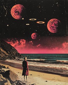 宇宙のビーチでの出会い