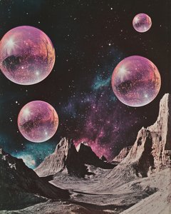 紫色の球体と異星の風景 作： Samantha Hearn