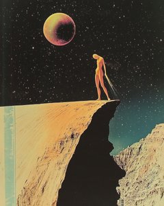 惑星の下に佇む孤独な人影 作： Samantha Hearn
