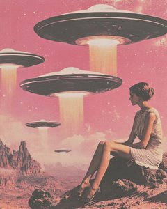 女性がピンク色のUFOを目撃 作： Samantha Hearn