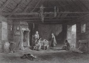 オーストラリアオーストラリアン・シェパードの小屋（エングレーヴィング） 作： Samuel (after) Prout