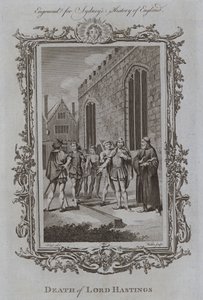 ヘイスティングス卿の死（版画 作： Samuel (after) Wale