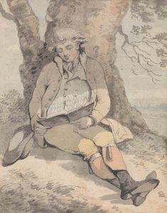 P. ウィルキンソン Esq. 樫の木陰に座って口笛を吹く 作： Samuel Alken