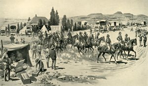 ロバーツ卿とスタッフ、1901年にスマルディールの本社から偵察を開始。 作： Samuel Begg