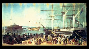 ニューヨークの湾と港 作： Samuel Bell Waugh
