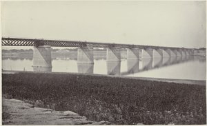 デ ヤムナ ビジ アラハバードの Spoorbrug ジュムナ川を渡る鉄橋（原題）