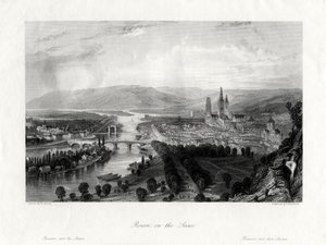 フランス、セーヌ川のルーアン、1875 作： Samuel Bradshaw