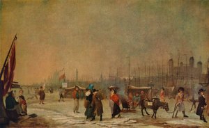 テムズ川の霜、1788年〜1789年、1930年。 作： Samuel Collings