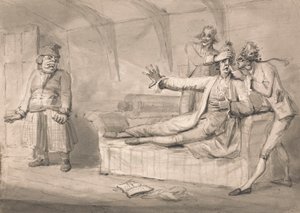 ウィッフル船長のデリケートな臓器を攻撃するモーガン 作： Samuel Collings