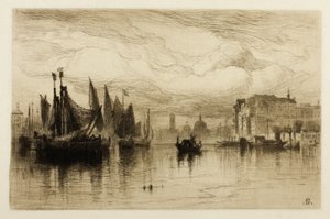 ヴェネツィアの曇りの日 作： Samuel Colman