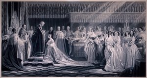 ビクトリア女王の戴冠式、1838 年 作： Samuel Cousins
