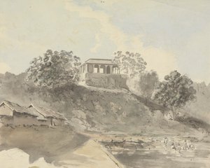 建物のある川のシーン 作： Samuel Davis