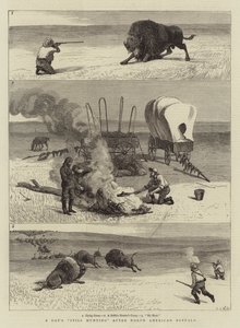 北米バッファローを追った一日の狩猟 作： Samuel Edmund Waller