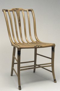 サイドチェア、c。 1808-1812（バーチ、オークブナ、ペイント） 作： Samuel Gragg