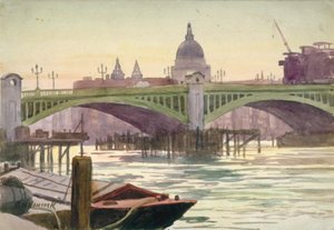 サザーク橋、ロンドン、1930 年 作： Samuel Harry Hancock