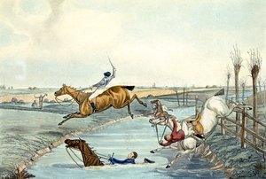 チャールズ・ハント（1929年～1900年）の彫刻による「Steeplechasing」のセカンドマイル（カラーリトグラフ 作： Samuel Henry (after) Alken