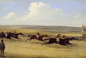1850年のケンブリッジシャー・ステークス。The Finish」（油彩・キャンバス）（266406も参照 作： Samuel Henry Alken