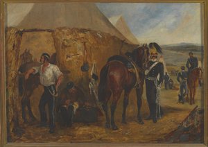チョブハムキャンプの第6竜騎兵警備隊、1853年6月14〜25日 作： Samuel Henry Alken