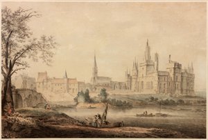フランスのシャトー、1770年（紙にペンとインクとトイレ） 作： Samuel Hieronymous Grimm