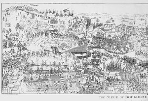 1544年のヘンリー8世（1491-1547）によるブローニュの包囲、1788年のジェームズバザレによる彫刻（106603も参照） 作： Samuel Hieronymous Grimm