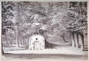 1772 年、ロンドンのグリニッジ公園にある製氷室または導管 作： Samuel Hieronymus Grimm