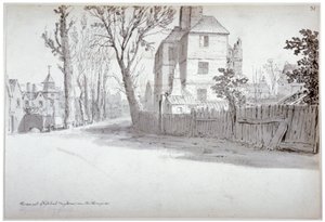 セント メリルボーン ハイ ストリートとターンパイクの上部の眺め、ロンドン、1772 年 作： Samuel Hieronymus Grimm