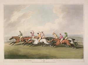 オームのブリティッシュフィールドスポーツプリントのコレクションからの競馬、1807 作： Samuel Howett