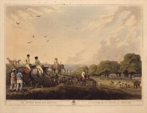 The Return From Hog-Hunting（ホッグハンティングからの帰還）」（Edward Orme著「Oriental Field Sports」より）。