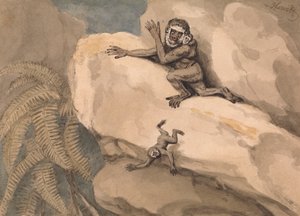 猿と若者 作： Samuel Howitt