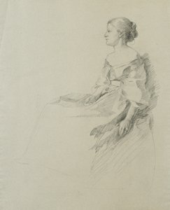 プロファイルの着席女性 作： Samuel Isham