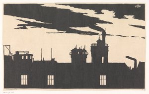 シルエット オーステルガスファブリーク 作： Samuel Jessurun de Mesquita (signed by artist)