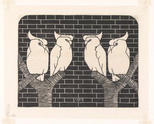 四冠オウム 作： Samuel Jessurun de Mesquita (signed by artist)