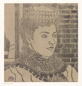 サービスキャップを被った女性 作： Samuel Jessurun de Mesquita (signed by artist)