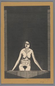 窓際の女性のヌード