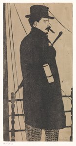 コートと帽子をかぶった自画像 作： Samuel Jessurun de Mesquita (signed by artist)