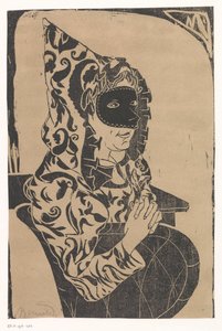 マントを被った仮面の女 作： Samuel Jessurun de Mesquita