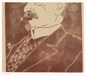 葉巻を持つ見知らぬ男の肖像 作： Samuel Jessurun de Mesquita