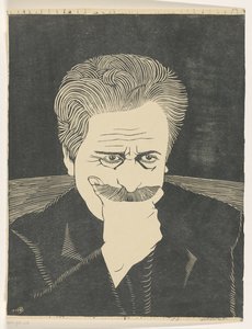 口ひげに手を置く自画像 作： Samuel Jessurun de Mesquita