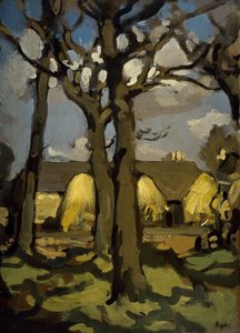 ファーム・ステディング（油彩・パネル） 作： Samuel John Peploe