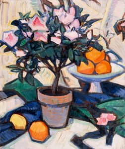 ピンクのツツジとオレンジ、c.1913 作： Samuel John Peploe