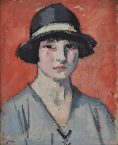 ブラックハット（キャンバスに油彩） 作： Samuel John Peploe