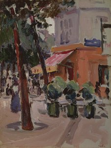 ルクセンブルク庭園（油彩・キャンバス 作： Samuel John Peploe