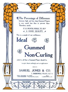 サミュエルジョーンズ＆Co.-理想的なガム状のノンカーリング広告、1919年