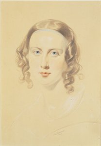 キャサリンディケンズの初期の肖像、1838年（チョーク、クレヨン、鉛筆、紙） 作： Samuel Laurence